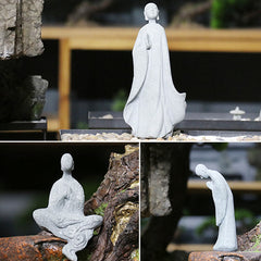 Meditation Buddha Monk Serenity Home Decoration – Handcrafted Buddha figure with closed eyes, peaceful living room accent