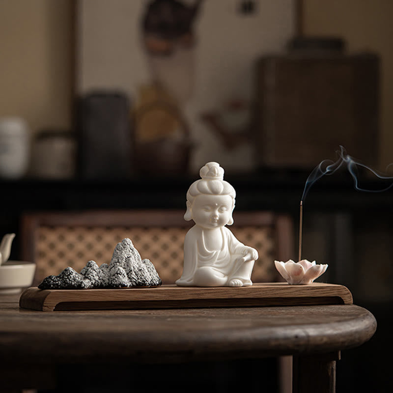 Lotus Flower Burner – incense stick placement, ceramic holder