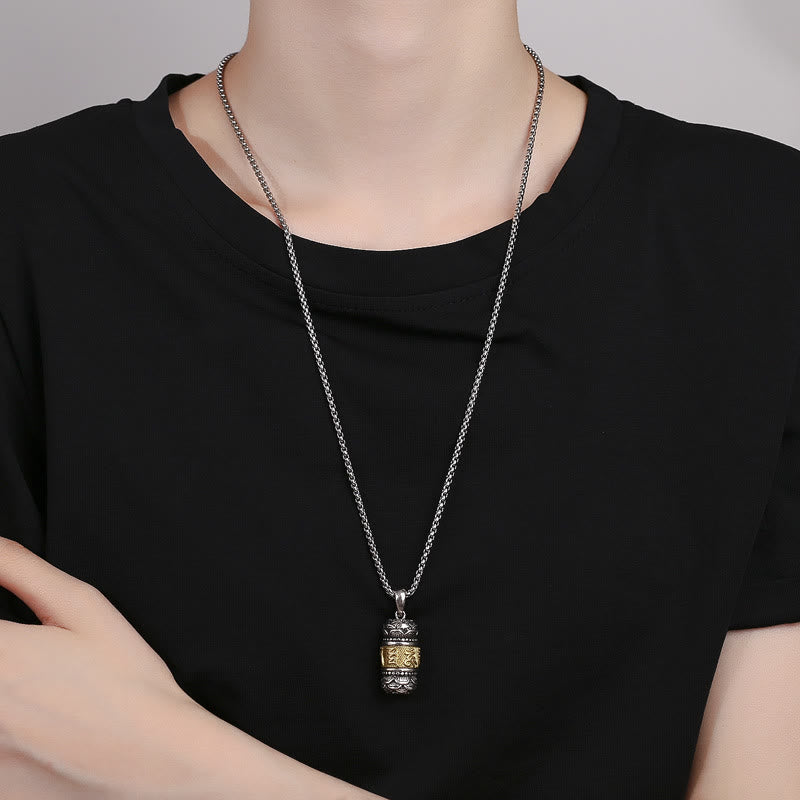 Collar de cuerda de cuero con colgante Om Mani Padme Hum Imagen secundaria del producto