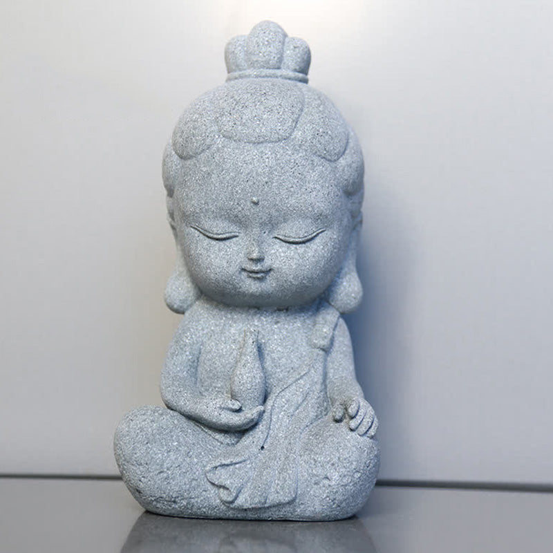 Meditation Buddha Statue Compassion Home Decoration – intricate headpiece detail, Tibetan art inspiration