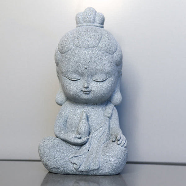 Meditation Buddha Statue Compassion Home Decoration – intricate headpiece detail, Tibetan art inspiration