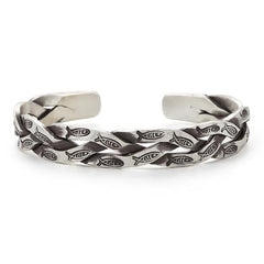 Koi Fish Twisted Cuff Bracelet – side profile, cuff gap opening, solid construction