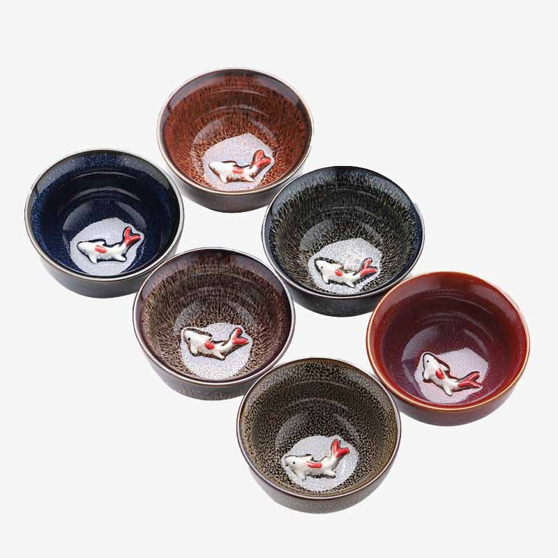 Jianzhan Koi Teacup – packed in protective gift box, jianzhan tea cup gift