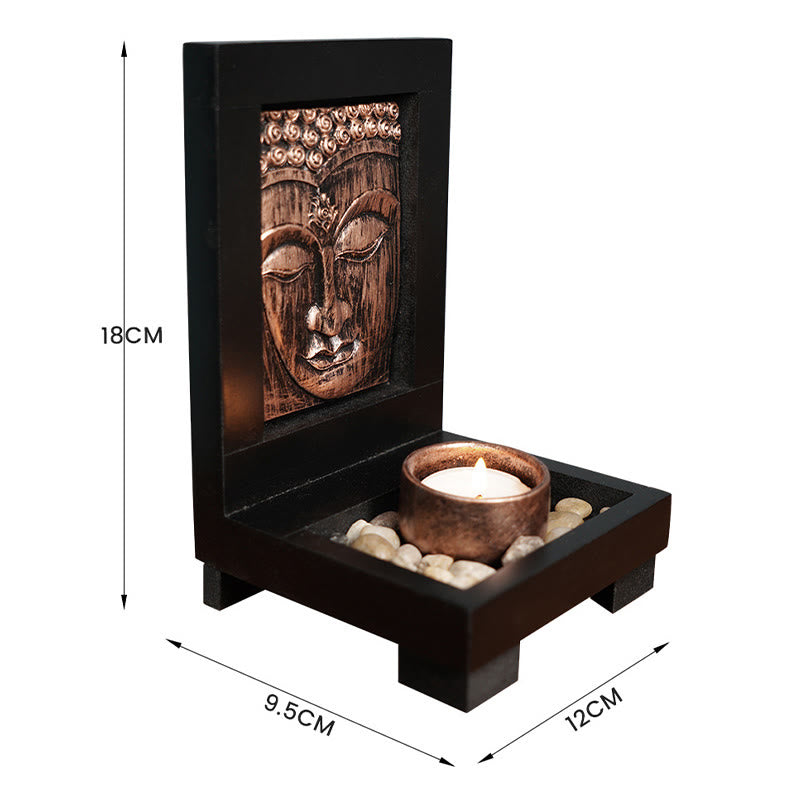 Buddha Compassion Serenity Prayer Altar Zen Home Decoration – Candles incense setup, zen altar display