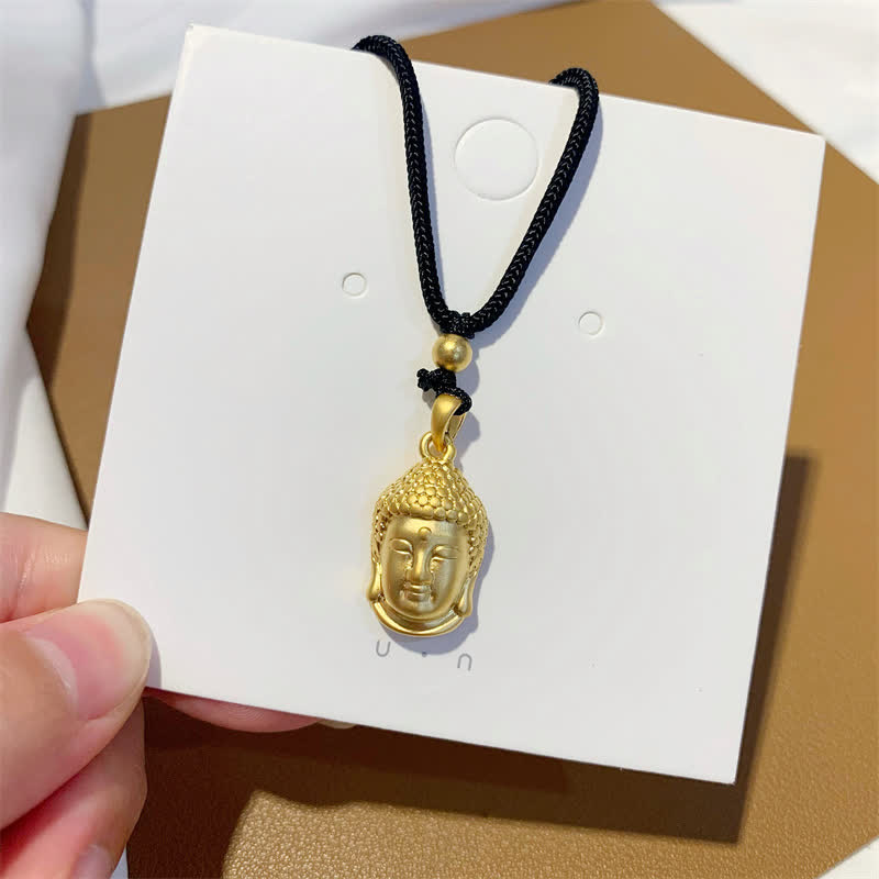 Gold Buddha Copper Wealth Necklace Pendant – Lustrous golden Buddha statue pendant for necklace, abundance amulet