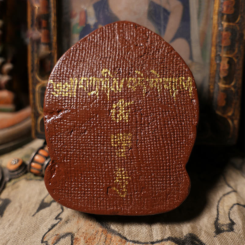 Mini Daikokuten Statue – close-up of joyful face with rounded cheeks and kind eyes, prosperity god icon