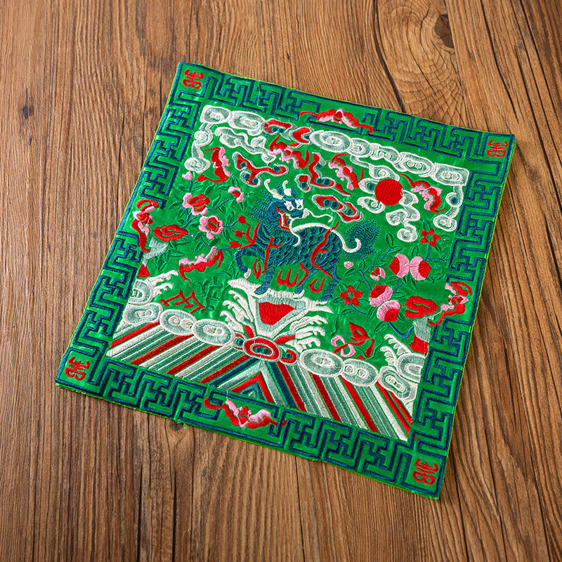 Phoenix Dragon Kirin Embroidery Tea Cup Mat | Beauty & Protection