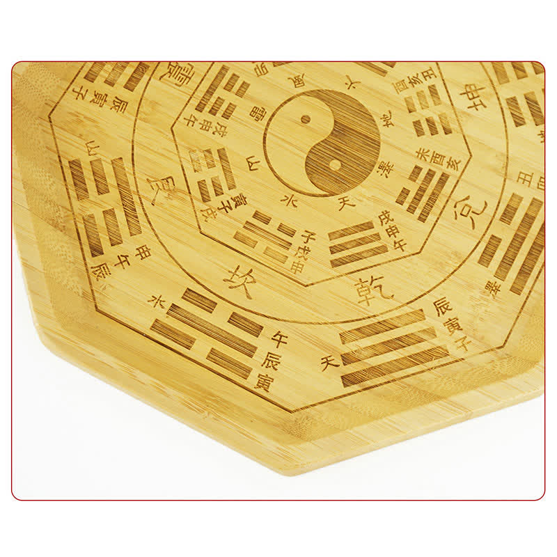 Feng Shui Bamboo Bagua Map – Earthly branches engraving, bamboo bagua close-up, feng shui