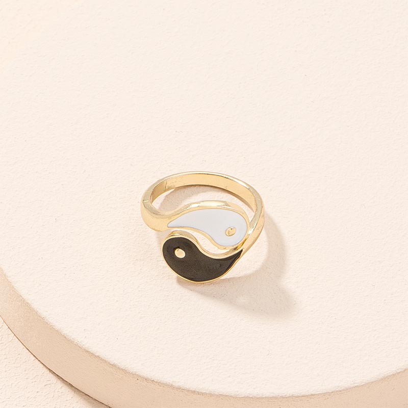 Yin Yang Symbol Adjustable Couple Ring Secondary image
