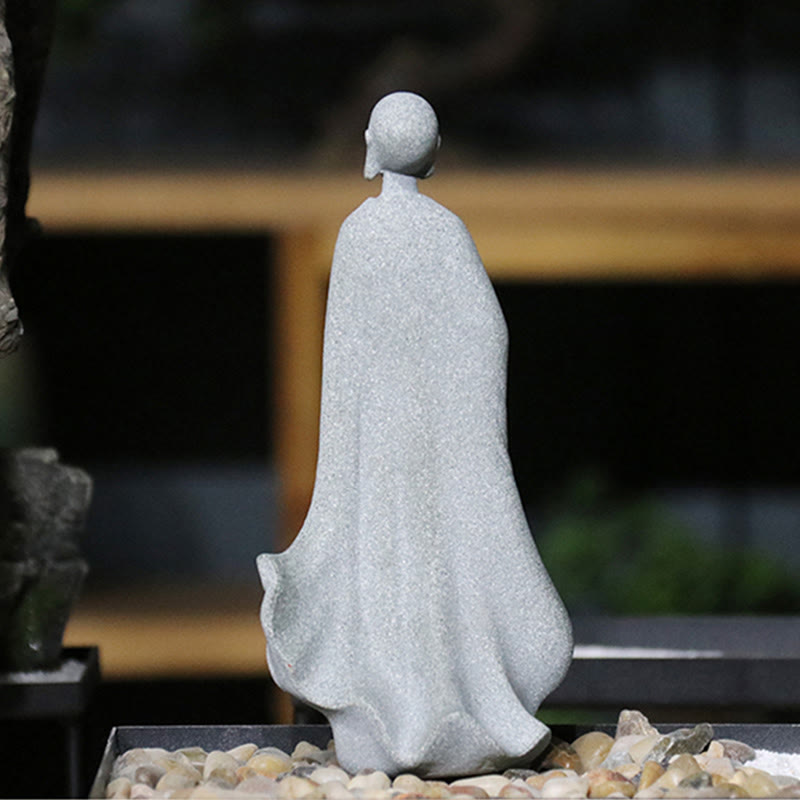 Meditation Buddha Monk Serenity Home Decoration – Calm monk sculpture in meditating posture, spiritual shelf decoration