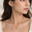 Gold Blue Evil Eye Jewelry Set – Close-up of the blue eye pendant and gold twist chain at the neck