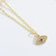 Gold Pave Evil Eye Necklace – Sapphire centre CZ, two-row white pave lids, gold almond eye