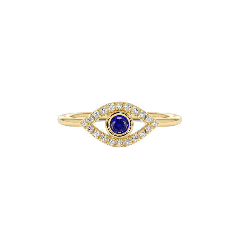 Gold Plated Evil Eye Adjustable Ring for Women - product photo