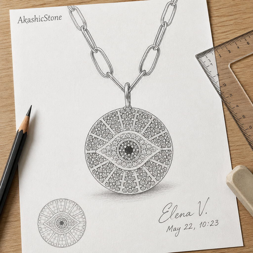 Gold Paperclip Turquoise Sunburst Evil Eye Necklace | 22 mm CZ Disc