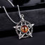 Men's Pentagram Dragon Eye Necklace – Orange fiery dragon eye in pentagram frame, Color option 1 of 4