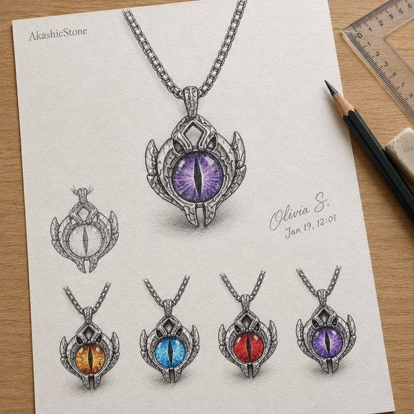 Men's Evil Eye Box Chain Necklace | 70 cm Chain, 30 x 42 mm Pendant