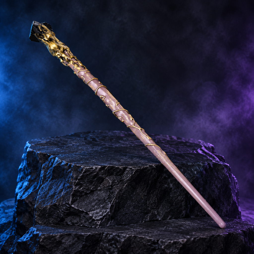 Natural Black Obsidian Raw Stone Magic Wand - Handmade 32-38cm - magic_wand_34cm_hero_square