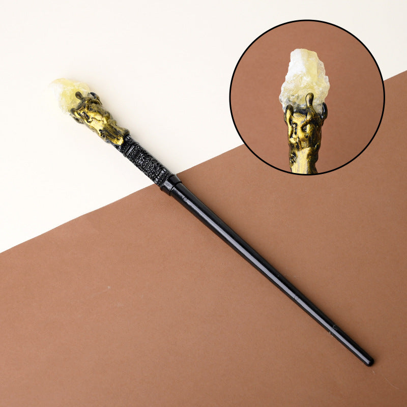 Natural Citrine Raw Stone Magic Wand - Handmade 32-38cm - magic_wand_sku05_34cm_original_reference