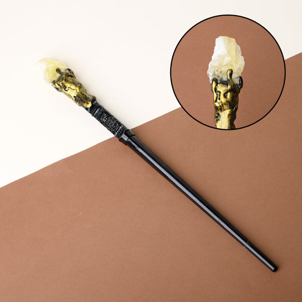 Natural Citrine Raw Stone Magic Wand - Handmade 32-38cm - magic_wand_sku05_34cm_original_reference