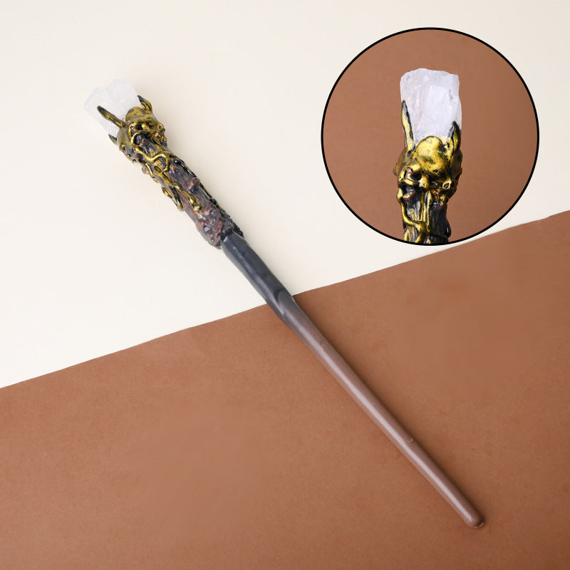 Natural Clear Quartz Raw Stone Magic Wand - Handmade 32-38cm - magic_wand_sku09_34cm_original_reference