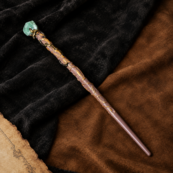 Natural Green Aventurine Raw Stone Magic Wand - Handmade 32-38cm - magic_wand_sku14_34cm_flat_lay_square