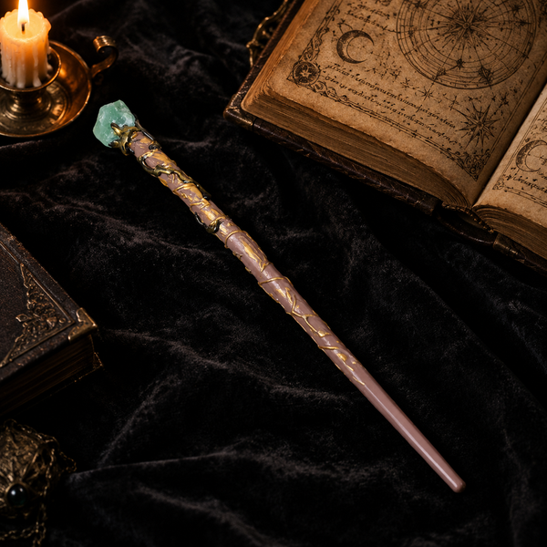Natural Green Aventurine Raw Stone Magic Wand - Handmade 32-38cm - magic_wand_sku14_34cm_lifestyle_square
