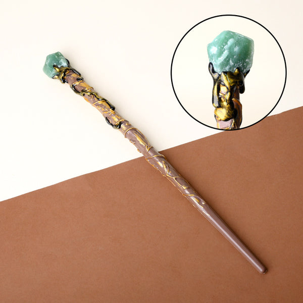 Natural Green Aventurine Raw Stone Magic Wand - Handmade 32-38cm - magic_wand_sku14_34cm_original_reference