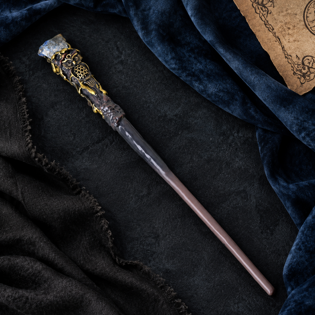 Natural Lapis Lazuli Raw Stone Magic Wand - Handmade 32-38cm - magic_wand_sku03_34cm_flat_lay_square
