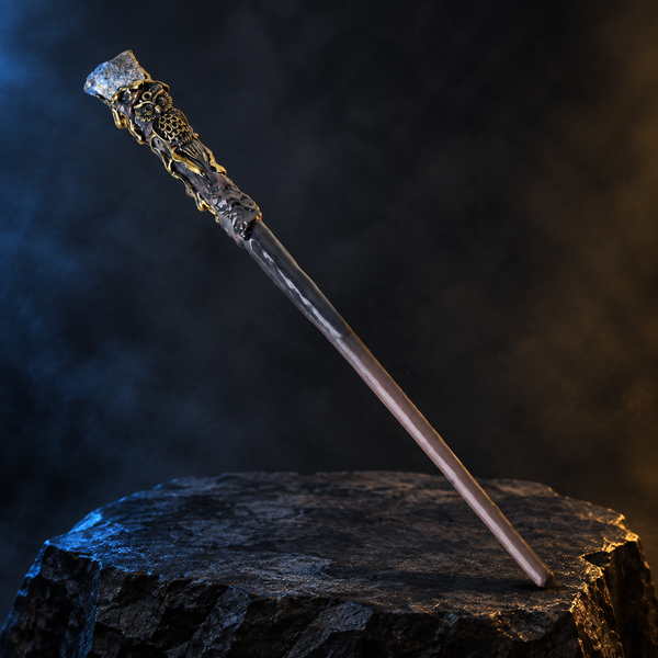 Natural Lapis Lazuli Raw Stone Magic Wand - Handmade 32-38cm - magic_wand_sku03_34cm_hero_square