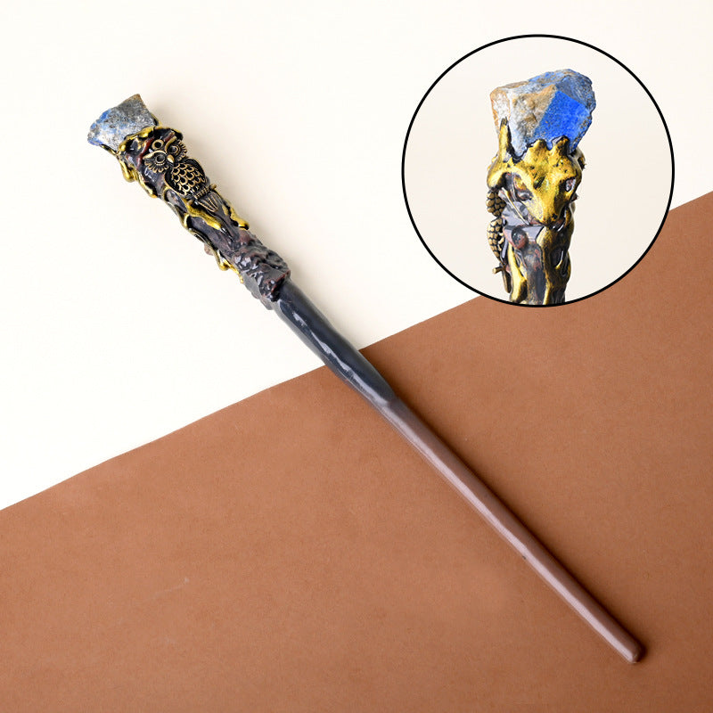 Natural Lapis Lazuli Raw Stone Magic Wand - Handmade 32-38cm - magic_wand_sku03_34cm_original_reference