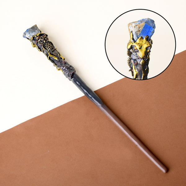 Natural Lapis Lazuli Raw Stone Magic Wand - Handmade 32-38cm - magic_wand_sku03_34cm_original_reference