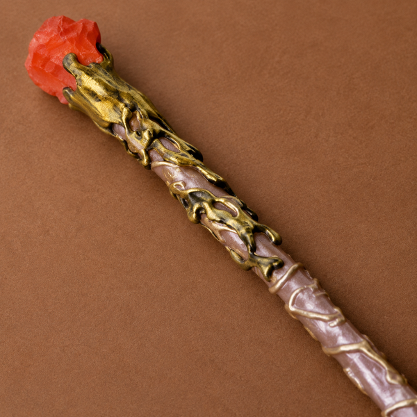 Natural Red Jasper Raw Stone Magic Wand - Handmade 32-38cm - magic_wand_sku13_34cm_material_detail_square