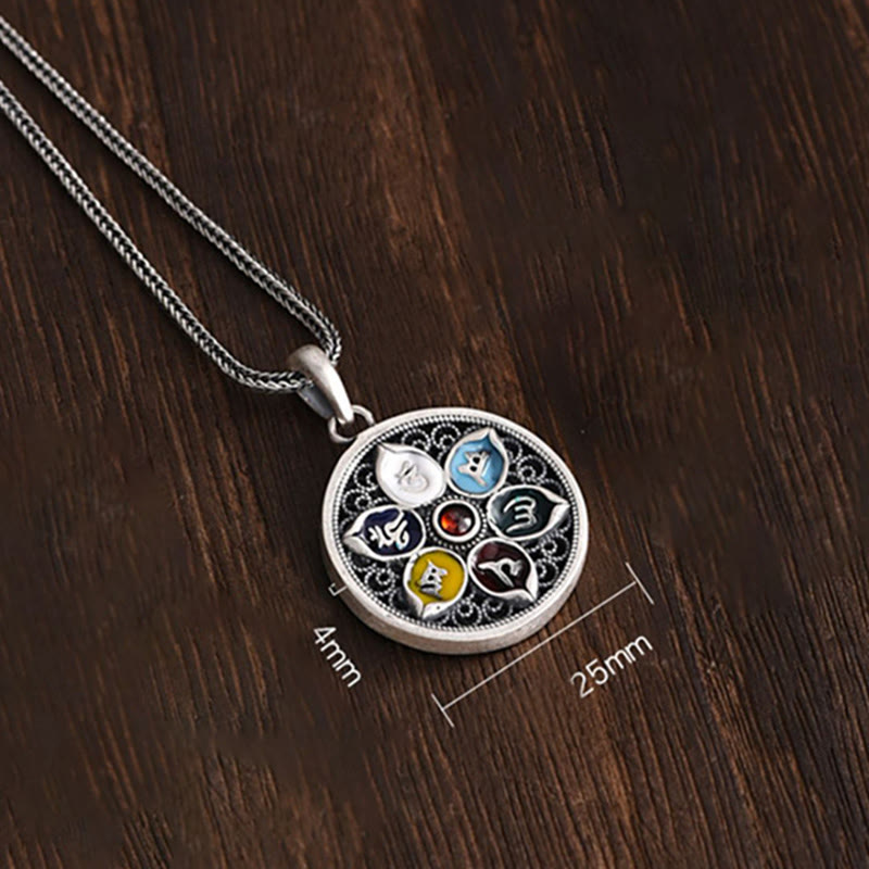 25mm round Tibetan Buddhist Meditation pedant necklace