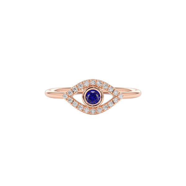 Rose Gold Plated Evil Eye Adjustable Ring for Women - product photo