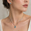 Silver Blue Evil Eye Jewelry Set – Close-up of the blue eye pendant on the silver twist chain