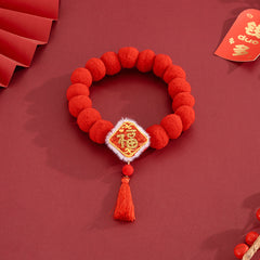 CNY Lucky Character Tassel Pet Collar – Luck / S 15-20CM, image 1