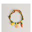 Cat Collar – Rainbow braided rope with flower, carrot & bell charms, adjustable lightweight pet collar