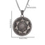 Seven Archangels Pendant – Front view with size chart 5.2x4cm on white, magic circle seal necklace