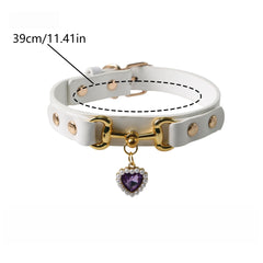 Adjustable PU Leather Dog Collar, Pet Necklace Accessories for Cute Puppy