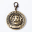 Vintage Brass Dog Tag – Golden Retriever 3D relief portrait with stars, antique bronze, personalized pet ID tag