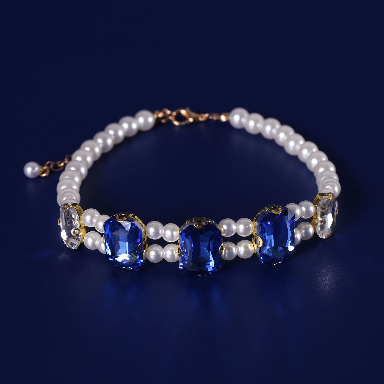 Collier pour Chat en Strass de Cristal et Perles | Bijoux de Luxe Étincelants pour Animaux de Compagnie Image secondaire du produit