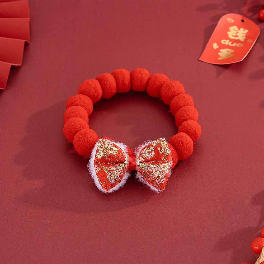 CNY Lucky Character Tassel Pet Collar – Luck / M 20-25CM, image 2