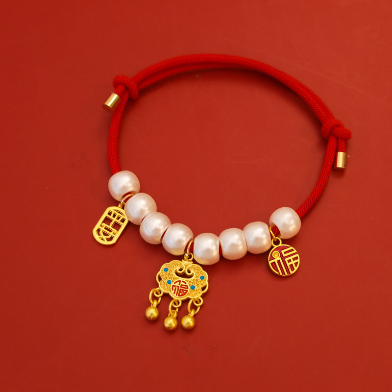 Snake Year Red Lock Pet Collar | Lucky Gold Decor Cat Dog New Year Necklace Secondary image