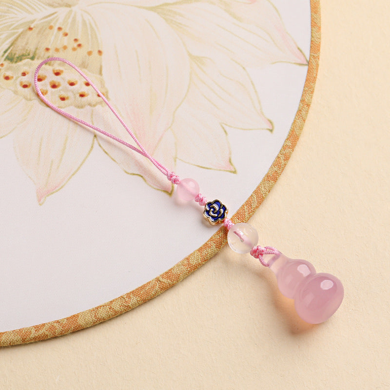 Natural Agate Gourd Keychain Pendant | Health & Fortune Secondary image