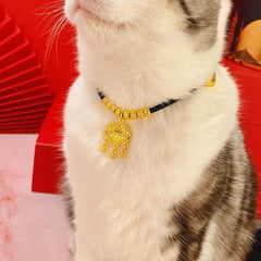 Collier porte-bonheur du Nouvel An pour animaux, chaîne de corde rouge ajustable