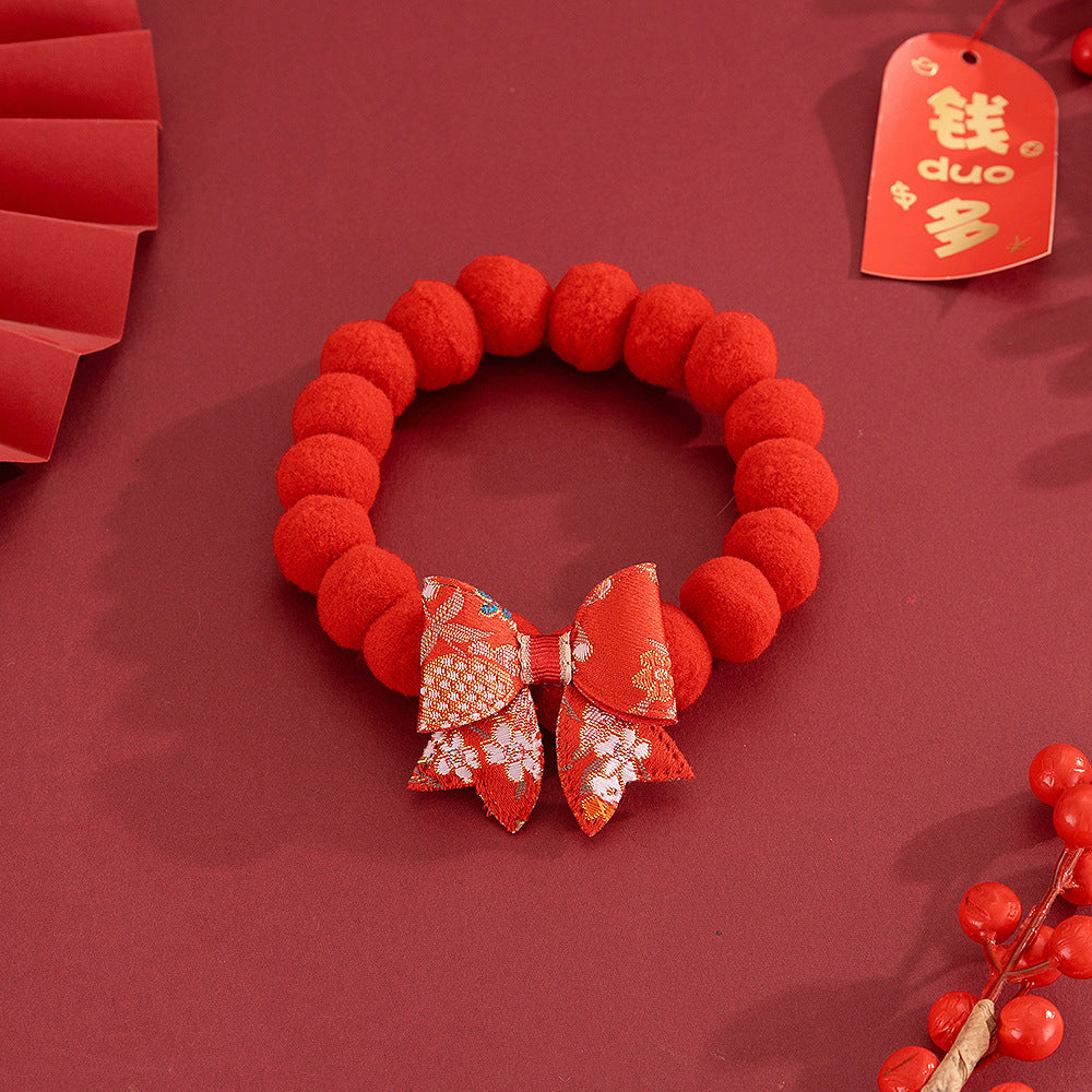 CNY Lucky Character Tassel Pet Collar – Luck / L 25-30CM, image 3