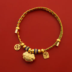 New Year Lucky Lock Bell Collar Gold Red Pet Cat Dog Safe Keeper Necklace