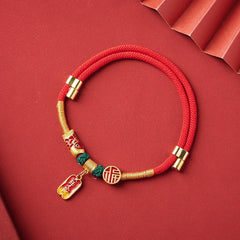 Handmade New Year Pet Collar – Blessing / L 25-50CM, side view, amulet necklace