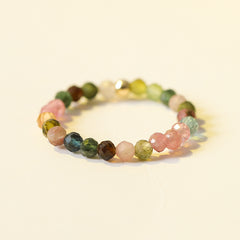 2mm Citrine Ring for Women Feng Shui Wealth Crystal Tiny Gold Stackable Ring