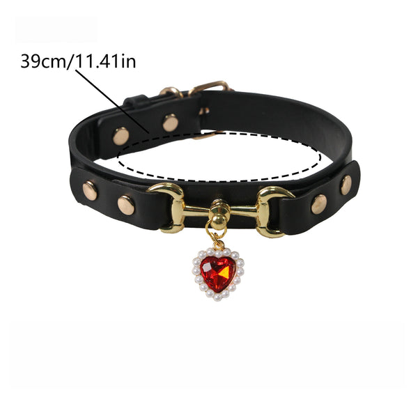 Adjustable PU Leather Dog Collar – Black （Football）, image 7, amulet necklace